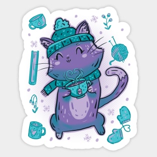 Cozy cat Sticker